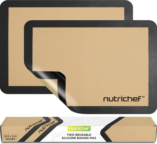 Alfombrillas de Silicona para Hornear | 2 Alfombrillas de Silicona Antiadherentes de Grado Alimenticio Reutilizables | Perfectas para Bandejas de
