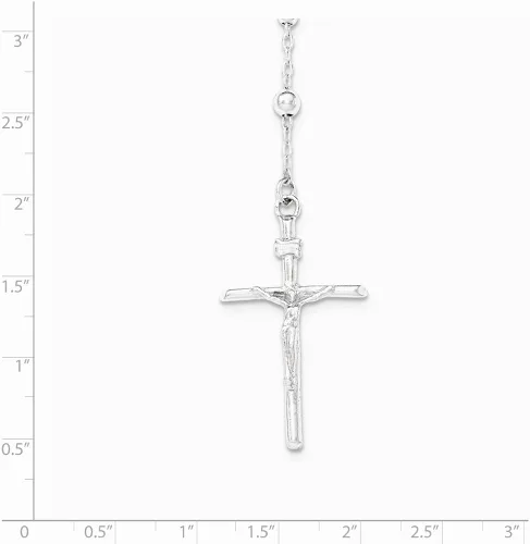 Miniatura 3 de Collar con colgante de rosario de plata de ley 925 maciza, cadena de crucifijo, Metal