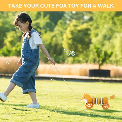 Miniatura 6 de Juguetes de Madera para Bebés Coche, Juguetes de Madera para Bebés con Tirador para Niños Pequeños, Juguetes de Desarrollo para Niña o Niño de 1 Año