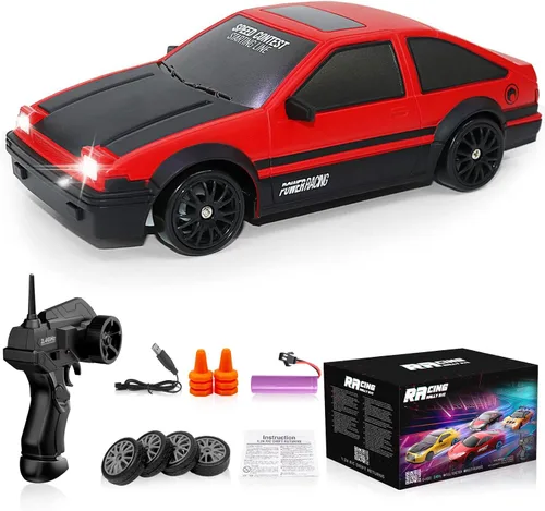 Miniatura 10 de Coche de Control Remoto RC Drift Car 2.4GHz Escala 1:24 4WD de Alta Velocidad Coches RC Vehículo con Luces LED Baterías y Neumáticos de Deriva