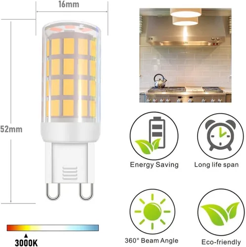 Miniatura 2 de Bombilla LED G9 G9 con base de dos pines para lámpara de araña JCD G9 120 voltios, iluminación para el hogar, 4 W (equivalente a halógeno de 40 W)