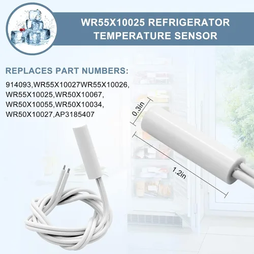 Miniatura 4 de AMI PARTS WR51X10055 Kit de calentador de descongelación para refrigerador, sensor de temperatura WR55X10025, termostato de límite alto WR50X10068