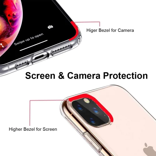 Miniatura 5 de Unov Funda compatible con iPhone 11 Pro, transparente, con diseño delgado, protector suave de TPU a prueba de golpes, patrón de flores en relieve