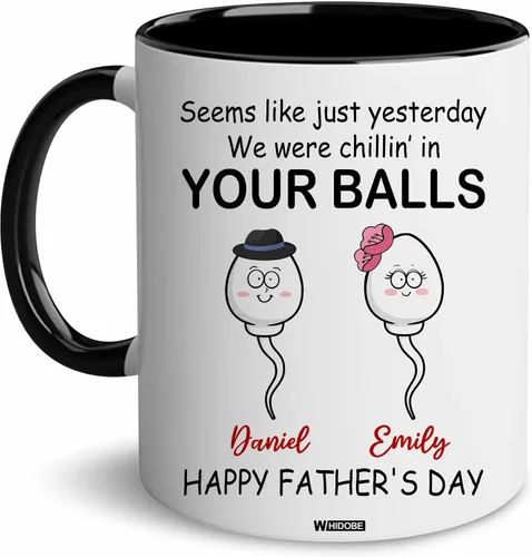 Miniatura 8 de WHIDOBE Taza personalizada para papá (1 niño) taza personalizada de 11 oz 15 onzas para papá de niños, regalo divertido para el día del padre