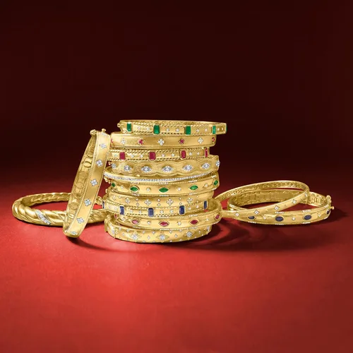 Miniatura 3 de Ross-Simons Pulsera de diamantes de 1,40 quilates con esmeralda y 0,14 quilates en oro de 18 quilates sobre ley