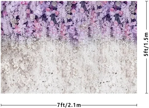 Miniatura 3 de MEHOFOND Fondo de estudio fotográfico floral lavanda y blanco para despedida de soltera, fondo de estudio fotográfico, morado claro, lila, telón