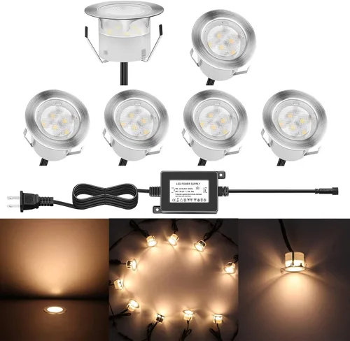 Miniatura 45 de lámpara LED decorativa de bajo voltaje de 1 vatio, impermeable, para exteriores, patio, jardín, escaleras Blanco cálido