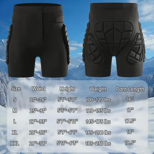 Miniatura 5 de OHMOTOR® - Pantalones cortos acolchados para esquí, snowboard y patinaje para mujeres y hombres, protector de almohadilla para las nalgas