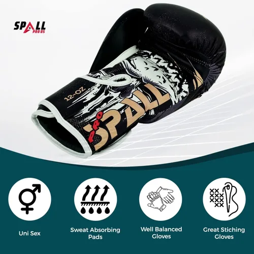 Miniatura 2 de Boxing Gloves for Men & Women - Pro Training Sparring Punching Gloves - Muay Thai MMA, Kickboxing Heavy Bag Workout Leather Boxing Gloves Negro