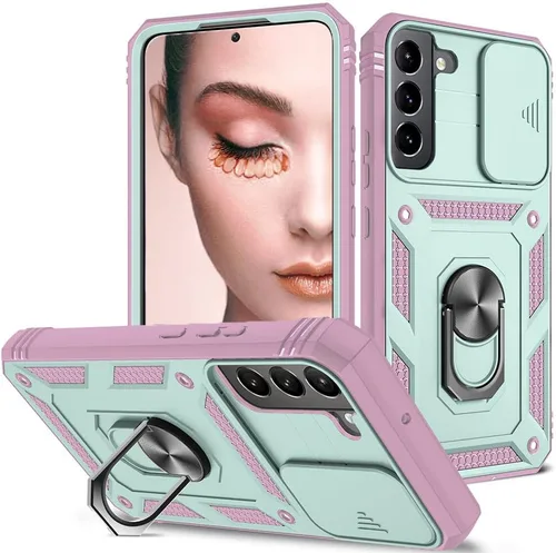 Miniatura 12 de Funda para Samsung Galaxy S22 Ultra 5G con ranura para tarjetero de cámara deslizante, grado militar, resistente, a prueba de golpes, funda de tres