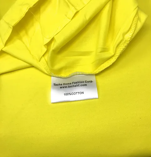 Miniatura 5 de Tache - Juego de funda de edredón de algodón amarillo – 3 piezas de algodón sólido torcido limón – cierre de cremallera – lazos de seguridad – Juego