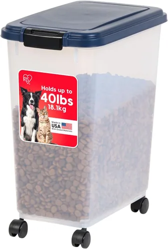 Miniatura 14 de IRIS USA Contenedor hermético de almacenamiento de alimentos para perros, hasta 30 libras, con ruedas, para almacenamiento de alimentos para perros