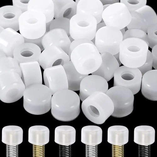 Miniatura 11 de Outus 50 piezas de tope de puerta de goma de repuesto de silicona para tope de puerta, topes para protección de pared y piso, tamaño universal Blanco