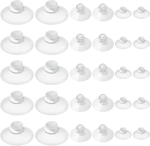30 ventosas transparentes de 3 tamaños para vidrio sin ganchos, pequeñas ventosas de goma para organización del hogar, festivales, decoración de