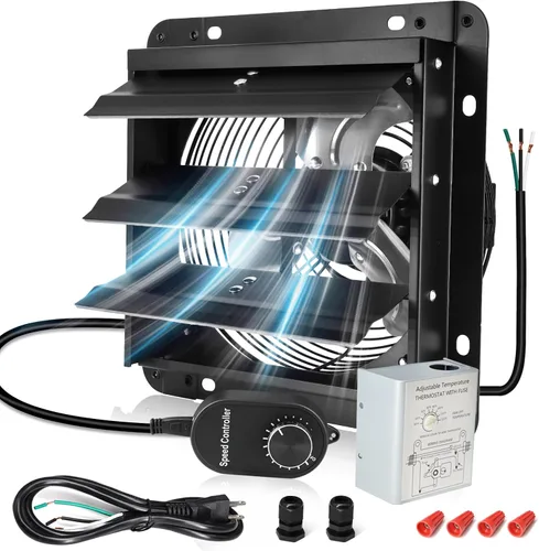 Miniatura 14 de Criditpid Ventilador Extractor de Pared con Persiana de 7 Pulgadas, Ventilador Extractor de Cocina con Interruptor de Encendido/Apagado para Ático