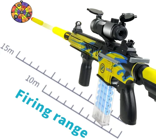 Miniatura 5 de AGM MASTECH Pistola de espuma 416, modelo de expulsión de carcasa con 40 dardos, 2 remagas. Equipo táctico realista para juegos de CS, partidos al