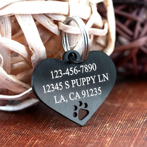Miniatura 3 de Ultra Joys Placas para Perros Personalizadas para Mascotas - Placa de ID Personalizada con Pata Hueca - Placa Grabada para Perros Pequeños y Grandes