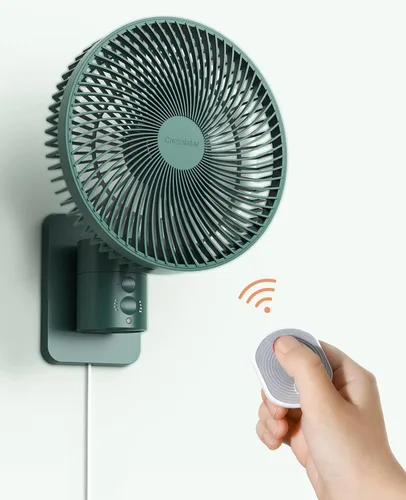 Comoistar - Ventilador oscilante montado en pared con control remoto y temporizador, ventilador pequeño de 8.5 pulgadas para RV con 4 velocidades,