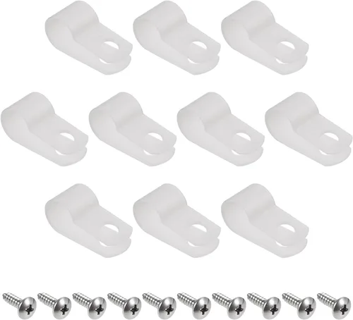 Miniatura 6 de Abrazadera de cable tipo R (con tornillos), [para alambre, cable, cuerda] - 0.331 in/negro/100 piezas