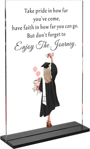Regalos de graduación de la clase de 2025, letrero decorativo de escritorio, regalo inspirador para mujeres, niñas, hijas, hermanas, amigas, escuela