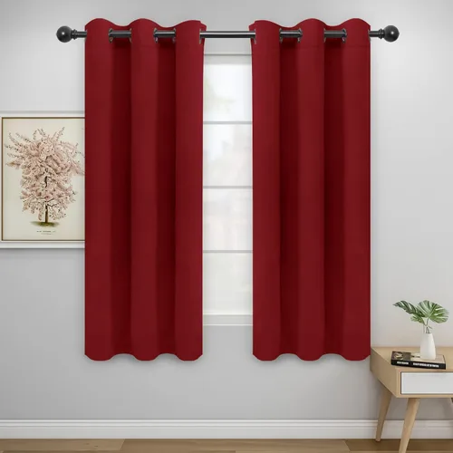 Miniatura 30 de Easy-Going - Cortinas opacas para dormitorio, aislamiento térmico sólido con ojales, cortinas de ventana para reducción de ruido, cortinas
