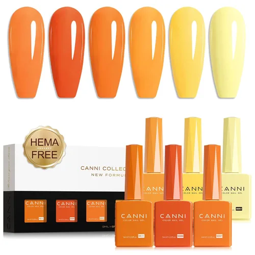 Miniatura 11 de CANNI Kit de esmalte de uñas de gel, 6 colores, rosa nude, 0.3 fl oz, tonos de piel, uñas francesas, marrón neutro, kit de uñas de gel para remojar
