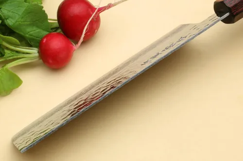 Miniatura 5 de Yoshihiro VG10 Cuchillo Nakiri japonés para verduras con mango de palisandro (165mm (6.5'')) de Serie Damascus de 46 capas