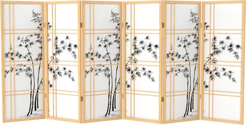 Miniatura 8 de Pantalla corta Shoji de árbol de bambú de 4 pies - Natural - 4 paneles