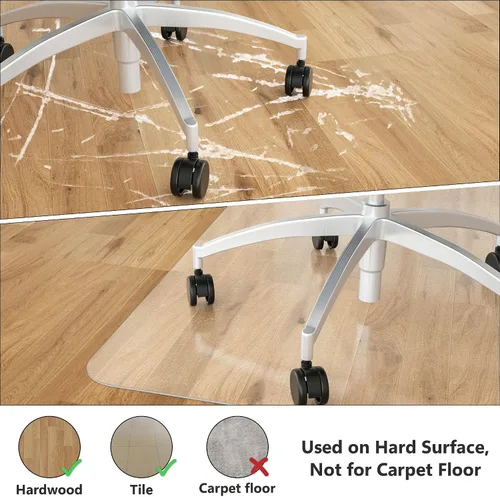 Miniatura 2 de Amyracel Tapete para silla de oficina para suelo de madera dura, tapete de escritorio para suelos de madera, tapete transparente para silla de Claro