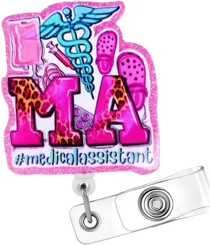 Miniatura 8 de Carrete de Insignia de Terapia Ocupacional OT Portainsignias Retráctil para Tarjeta de Identificación con Nombre OT, Clip de Tarjeta