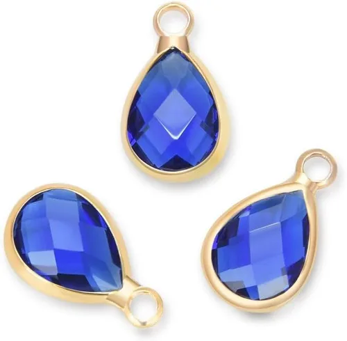 Miniatura 11 de Adabele Colgante de piedra natal de grado A, caída de 11 mm, 14 mm, 16 mm, chapado en oro amarillo de 18 quilates para aretes personalizados