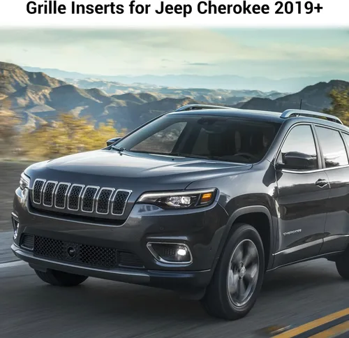 Miniatura 6 de JeCar Insertos de Parrilla ABS Kit de Moldura de Cubierta de Rejilla Compatible con Jeep Cherokee 2019-2021 KL, Negro