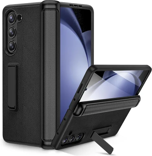 Ruky Funda para Galaxy Z Fold 5 con protección de bisagra, carcasa de cuerpo completo con soporte magnético integrado y protector de pantalla de