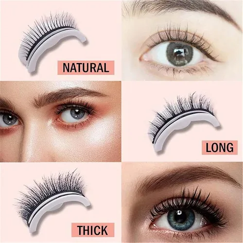 Miniatura 2 de Pestañas autoadhesivas reutilizables, 5 pares de pestañas autoadhesivas Glazyboo, pestañas autoadhesivas mejoradas, naturales, para mujeres, sin 5