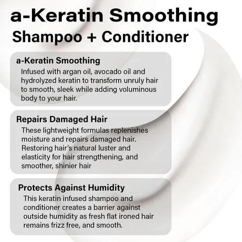 Miniatura 4 de Peter Coppola a-Keratin - Juego de champú y acondicionador suavizante, suaviza el cabello grueso y grueso, infundido con aceite de argán, aceite