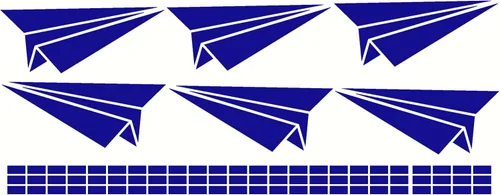 pared decoración habitación Plus más wdpm2514 Paper Airplane Boys – Adhesivo decorativo para pared para decoración, el tráfico azul, 6-Pack