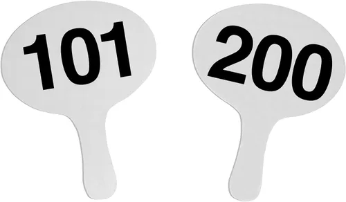 Miniatura 15 de 201-300, Cartonplast de 0.079 in, juego de paletas de subasta Better Bidders de forma ovalada, ventiladores de plástico blanco de 1 pieza (201-300)