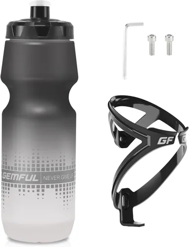 GEMFUL Bike Water Bottle Holder and Bicycle Bottle Combo Cycling Water Bottle Cage 24oz 750ml Bpa Free Leakproof for Mountain Road Bikes Riding Cycle