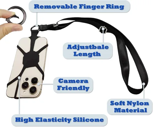 Miniatura 2 de Prime Comfort Correa antirrobo del teléfono del cordón del teléfono, correa antirrobo del teléfono del cordón del teléfono celular Cordón+cartera