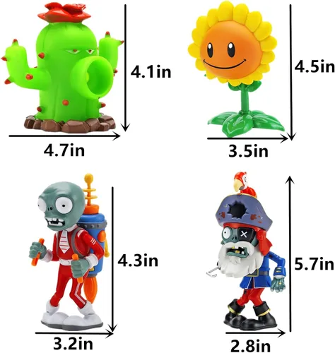 Miniatura 3 de JHESAO Juego de 8 juguetes de plantas y zombis, figuras de acción Zombies PVZ, serie 1, 2, grandes regalos para niños y fanáticos, cumpleaños