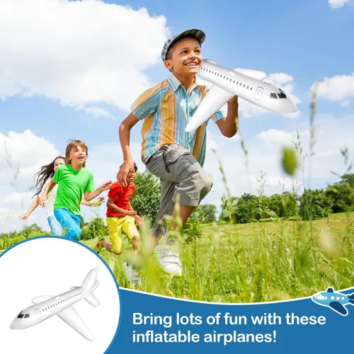 Miniatura 5 de Syhood 3 globos inflables grandes blancos de 40 pulgadas para decoración temática de aviación, avión inflable para fiestas al aire libre, regalos