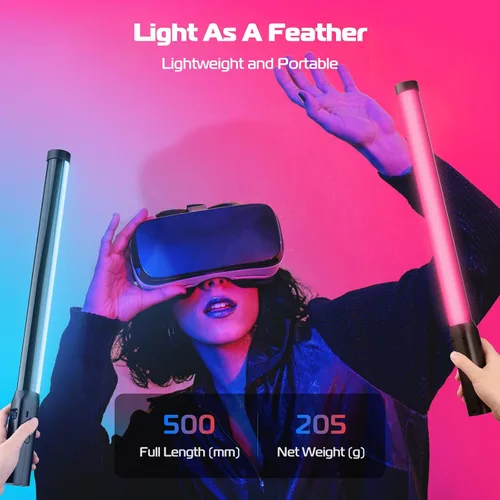 Miniatura 3 de Varita de luz LED RGB Ulanzi VL119, varita de video RGB de 360° para fotografía, luz cúbica recargable incorporada de 2600mAh, luz de cámara