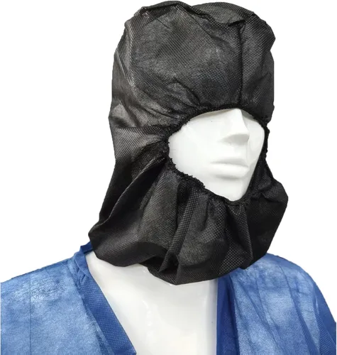 Miniatura 2 de ZMDREAM Disposable Hoods Bouffant Caps Full Face Hair Covers Polypropylene Hair Net Beard Cover Combo Negro