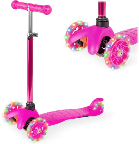 Miniatura 12 de Best Choice Products Patinete Mini para niños con ruedas iluminadas, altura ajustable con barra en T, freno de pie - Negro