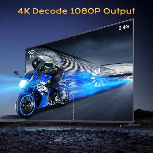Miniatura 4 de Transmisor y receptor HDMI inalámbrico mejorado 492FT/150M, señal estable de antena, extensor HDMI inalámbrico Plug&Play 2.4/5GHz con adaptador