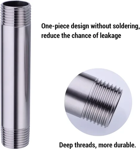 Miniatura 3 de Brazo de ducha con brida de acero inoxidable de 4 pulgadas, extensión recta montada en el techo para cabezal de ducha de lluvia superior, níquel