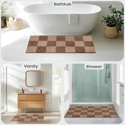 Miniatura 5 de PURRUGS Alfombra de baño antideslizante lavable a máquina 20 x 30 pulgadas, tapete de baño súper absorbente y de secado rápido, alfombra de baño