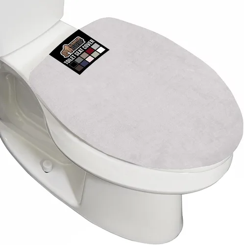Miniatura 45 de GORILLA GRIP Funda gruesa de espuma viscoelástica para tapa y asiento de inodoro de baño, parte superior de terciopelo suave, lavable a máquina, Azul