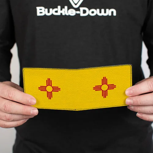 Miniatura 4 de Buckle-Down Billetera plegable de PU para hombre, bandera de Nuevo México, multicolor, 4.0 x 3.5 pulgadas, Varios