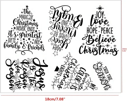 Miniatura 2 de Sellos transparentes para árbol de Navidad para hacer tarjetas de Navidad o diario, sellos de goma para tarjetas, álbumes de recortes, diario